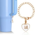 thumbnail image 4 of Accessoires de Charme pour Gobelets Forme de Cœur Initiales Identification Poignée Charms Idée de Noël Réfléchie, 4 of 5