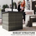 thumbnail image 6 of Outsunny All Weather Wicker Side Table with 1.5" Umbrella Hole, Square Outdoor End Table with UV-Resistant Frame, Storage Space for Patio, Mixed-Gray, 6 of 9