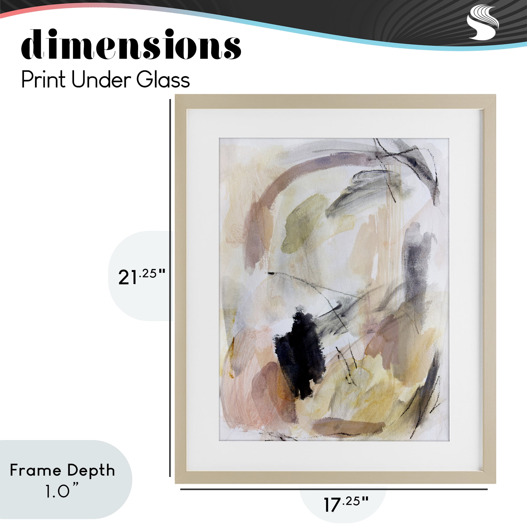 Stupell Industries Chaotic Sketches Paint Strokes Birch Framed Print Under Glass, design by Hope Bainbridge