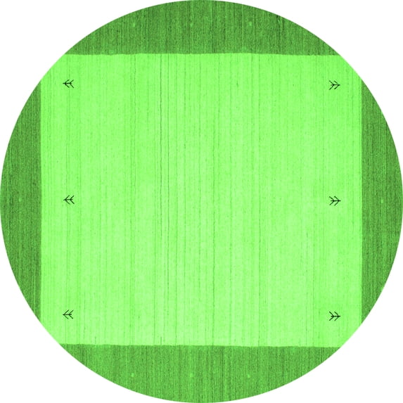 Ahgly Company Indoor Round Solid Green Modern Area Rugs, 7' Round