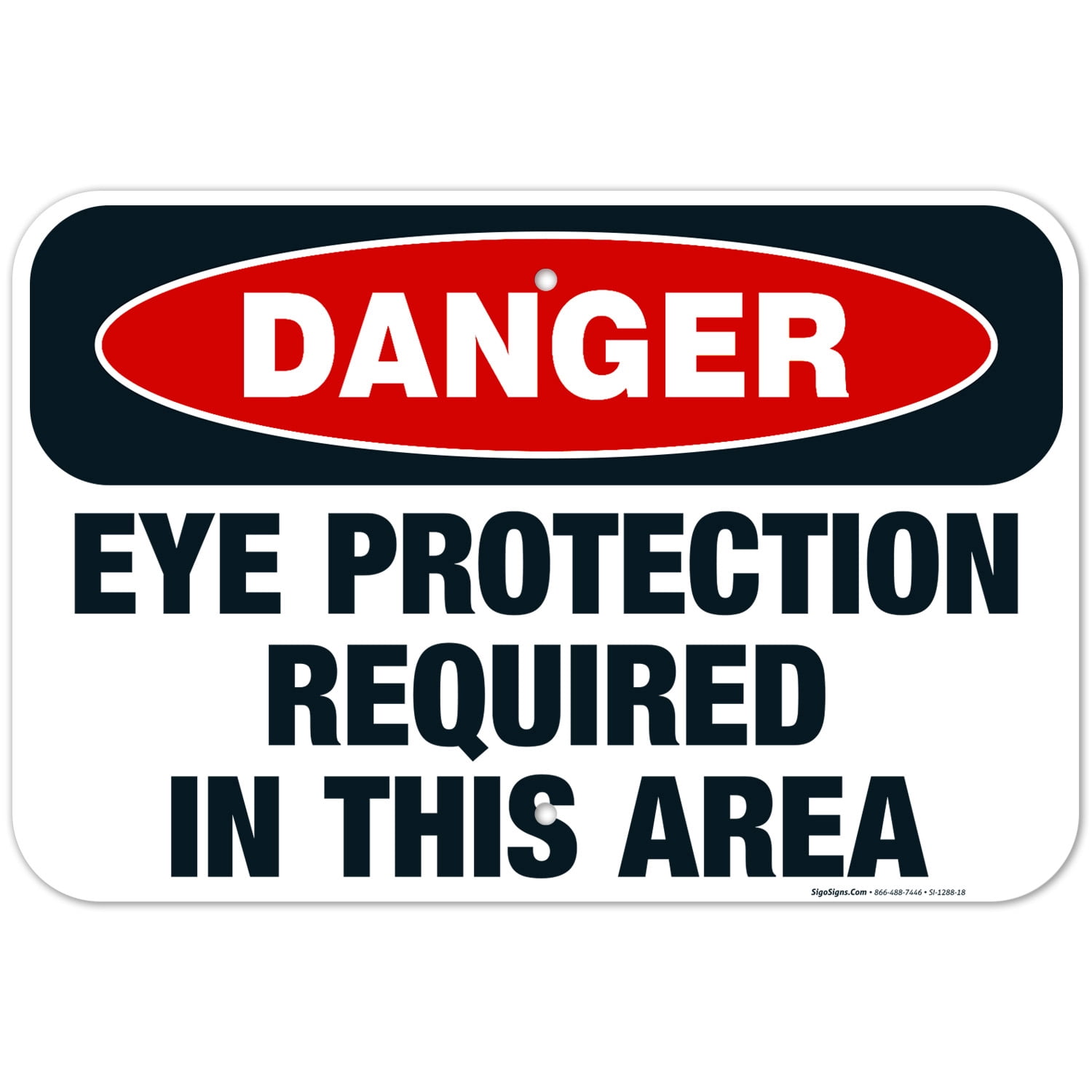 Danger Eye Protection Required In This Area Sign, OSHA Danger Sign ...