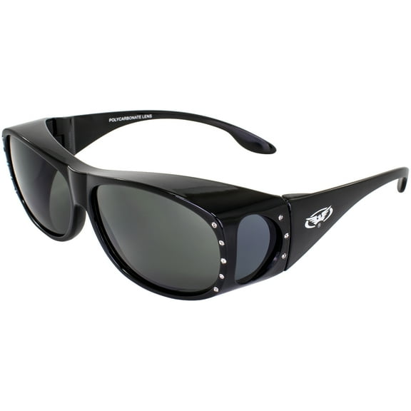 Global Vision Eyewear Fanfare 2 Sunglasses, Smoke Lens, Fits Over Glasses