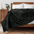 thumbnail image 4 of Royale Linens Fleece Blanket Throw Xl - Fleece Bed Blanket - All Season Warm Lightweight Super Soft Anti Static Throw Blanket - Black Blanket - Hotel Quality- Blanket For Couch (50X70 Inches, Black), 4 of 9