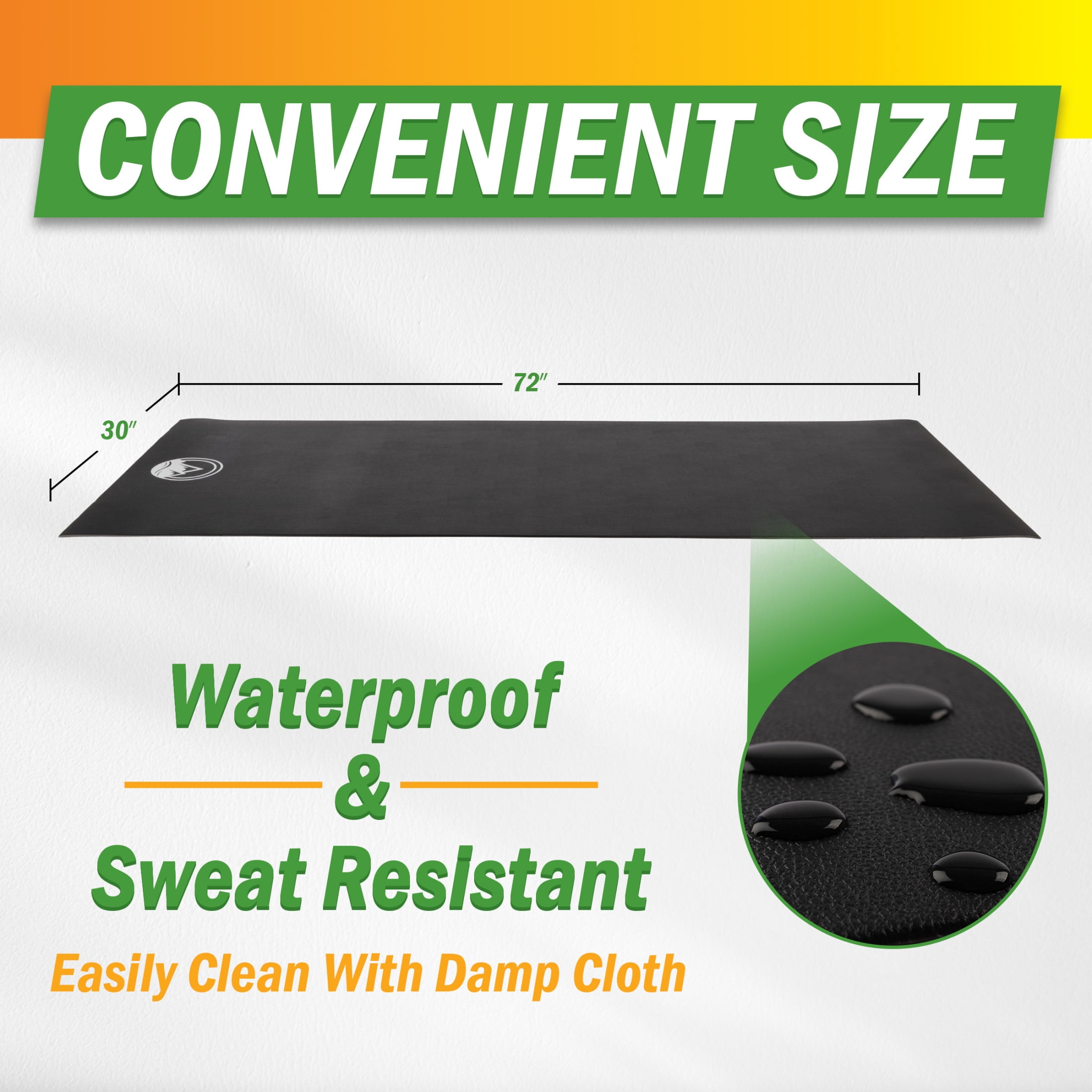 Wakeman 30x72in Treadmill Mat - 5mm Exercise Mat - Home Gym Equipment Pad