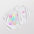 thumbnail image 5 of Amidoa Girls Short Sleeve Crewneck Summer Graphic T Shirts Casual Kids Tops White Size 4T, 5 of 7