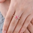 thumbnail image 4 of Pink Sapphire Engagement Ring Delicate Pear Wedding Rings for Women Gold Halo Filigree Handmade Gift for Her, 4 of 5