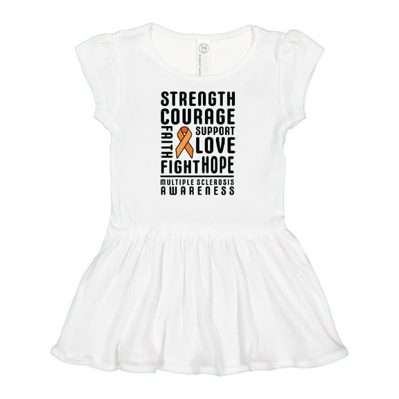 Inktastic Multiple Sclerosis Awareness Strength Courage and Support Girls Baby Dress