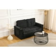 thumbnail image 6 of Miekor Furniture 55" 3 Fold Sofa,Convertible Futon Couch sleeper sofabed,Velvet linen fabric ,Perfect for Small Spaces, Living Room, or Office,Black MK4314, 6 of 12