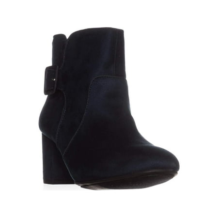 

White Mountain Womens Calisi Fabric Almond Toe Ankle Navy/Suedette Size 6.0