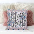 thumbnail image 6 of Pond Peacock Throw Pillow with Removable Cover in White Muted Pink Black 16x16, 6 of 8