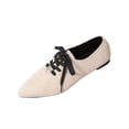 thumbnail image 2 of Aobny Wingtips Shoes Women Flat Shoes Business Casual Shoes Teacher Shoes Micro-Wedge Shoe Beige Pointy Toe Arch Support Lace-Up Summer Shoes,Size 36, 2 of 9