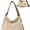 Khaki, variant on Women's Convertible Canvas Tote Bag, Large Capacity Multiway Shoulder Backpack, Adjustable Strap Hobo Handbag, Casual Versatile Crossbody Purse for Work Travel Daily Use