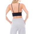 thumbnail image 5 of Made by Olivia Women's Solid Knit Ribbed Seamless Double Strap Triangle Brami Crop Tank Top, 5 of 6