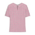 thumbnail image 4 of Birdeem Blouses pour Femmes T-Shirt Décontracté Imprimé Mode Manches Courtes Col Poupée Mignon Coton et Lin Blouse, 4 of 12