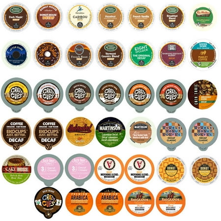 Perfect Samplers Decaf Coffee Single Serve Cups Variety Pack Sampler, 40