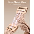 thumbnail image 4 of Wearlizer Braided Magnetic Band Compatible with Apple Watch 38/40/41/42/44/45/46/49mm, Stretchy Nylon iWatch Band with Clover Charm, Elastic Woven Strap for iWatch Series 11 10 9 8 7-1 SE Ultra, 4 of 7