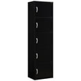 thumbnail image 1 of Hodedah 5 Shelf 5 Door Multi-Purpose Wooden Bookcase in Black Finish, 1 of 5