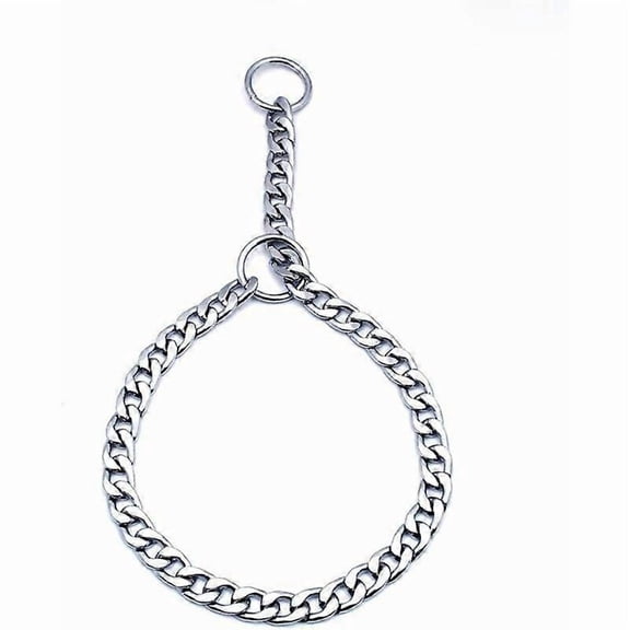 Solid Iron Dog Collar Adjustable Metal Chain Large Pet Training Collar