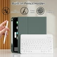 thumbnail image 4 of GKABXY Magnetic Keyboard Case for iPad A16 11th /10th Generation 2025/2022 with Pencil Holder 10.9/11 Inch, Magnetic Detachable Wireless Bluetooth Multi-Angle Stand Rechargeable Keyboard Case, Green, 4 of 8