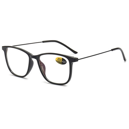 Comfortable Eye Protection Portable Elegant Eyeglasses Reading Glasses Anti-Blue Light Ultra Light Frame BLACK STRENGTH 400