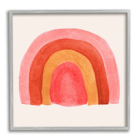 Stupell Indtries Bold Red Pink Rainbow Four Layered Arches,24 x 24,Design by Emily Navas