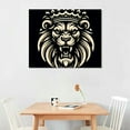 thumbnail image 2 of Nawypu  Lion Canvas Wall Art Black and White Lion with Crown Pictures Wall Decor for Men Bedroom Office Decor African Wild Animals Painting Prints Frame, 2 of 6