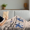 thumbnail image 3 of Jiu Jitsu Soft Flannel Fleece Blanket, Martial Arts Defense Techniques Sport Practice Theme Aikido Karate Judo, Cozy Plush for Indoor and Outdoor Use, 70" x 90", Blush Blue and Black, by Ambesonne, 3 of 5