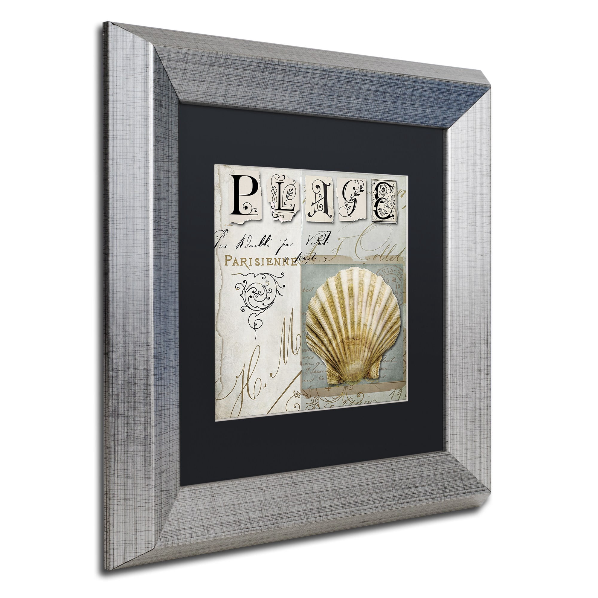 Trademark Fine Art "Beach Book I" Canvas Art by Color Bakery, Black Matte, Silver Frame