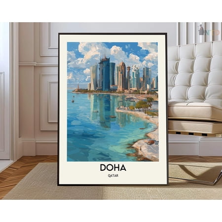 Doha Qatar Poster, Unframed Paper Poster 8x10in
