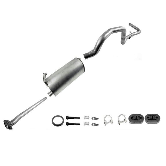 2004-2011 for Ford for F-150 for F-250 for F-350 Muffler Tail System Kit - Single Exit, Easy to Install, 126 Inch Wheelbase - Includes Clamp, Gasket, Hanger, Muffler & Pipe