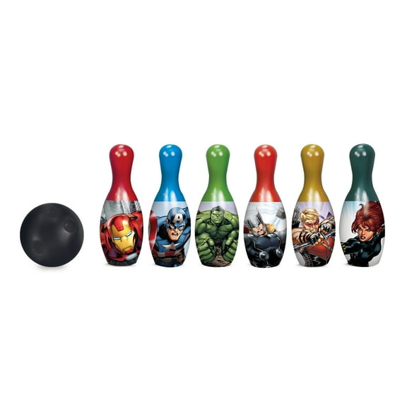 What Kids Want Avengers Bowling Ball Accessory Set w/6 Pins/1 Bowling Ball Pack