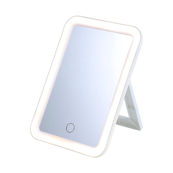 Ashosteey Folding Lighted Makeup Mirror,Rechargeable Travel Makeup Mirror,Travel Makeup Mirror,Portable LED Lighted Makeup Mirror, 360° Rotation Touch Screen Vanity Mirror,Dimmable Lighting