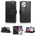 thumbnail image 2 of Leather Wallet Flip Cover for iPhone 14 Pro Max, Multiple Card Slots, Coin Pocket, Zippered Pouch Bag, Removable Wristlet, RFID Blocking Flip Cover, 2 of 6