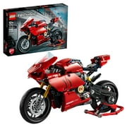 LEGO Technic Ducati Panigale V4 R Motorcycle 42107 Building Set - Collectible Superbike Display Model Kit with Gearbox and Working Suspension, Fun for Adults and Motorcycle Enthusiasts