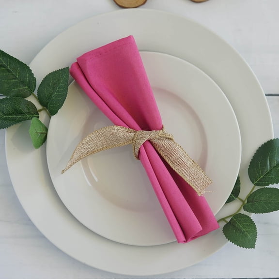 Efavormart Pack of 25 Premium FUSHIA 20" x 20" Washable Polyester Napkins Great for Wedding Party Restaurant Dinner Parties
