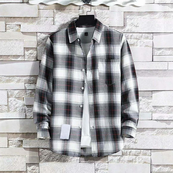 White Men'S Shirts, Long Sleeve Mens T Shirt, Polyester Van Heusen Dress Shirts for Men, Mens Big And Tall Dress Shirts, Mens Casual Fall Shirt Lapel Button Long Sleeve Tops Men'S Cardigan