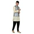 thumbnail image 4 of Sonakshi Fashion Men's Brocade Waistcoat Bandhgala Festive Jacquard Nehru Jacket, Color: Gray, Size: 36, 4 of 6