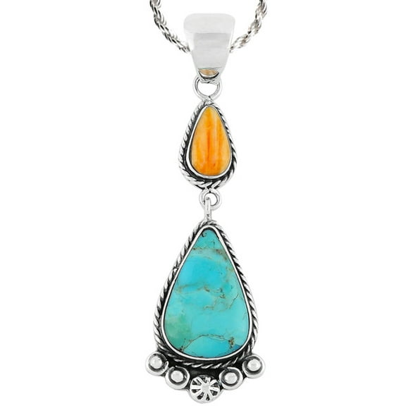 Turquoise Pendant Necklace for Women Sterling Silver 925 | Turquoise Network | P3061-C86-SST20