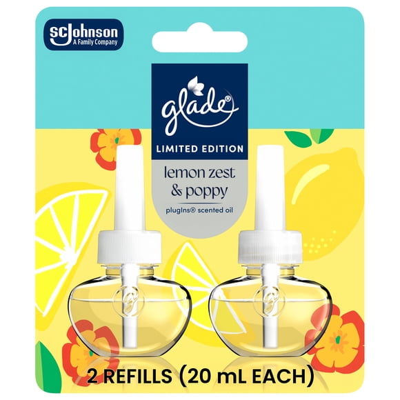 Glade PlugIns® Air Freshener Oil Refill, Lemon Zest & Poppy