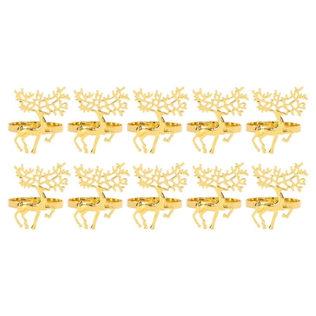 

Christmas Napkin Ring Decorative Metal Deer Napkin Ring Holder for Wedding Party Daily 10pcs