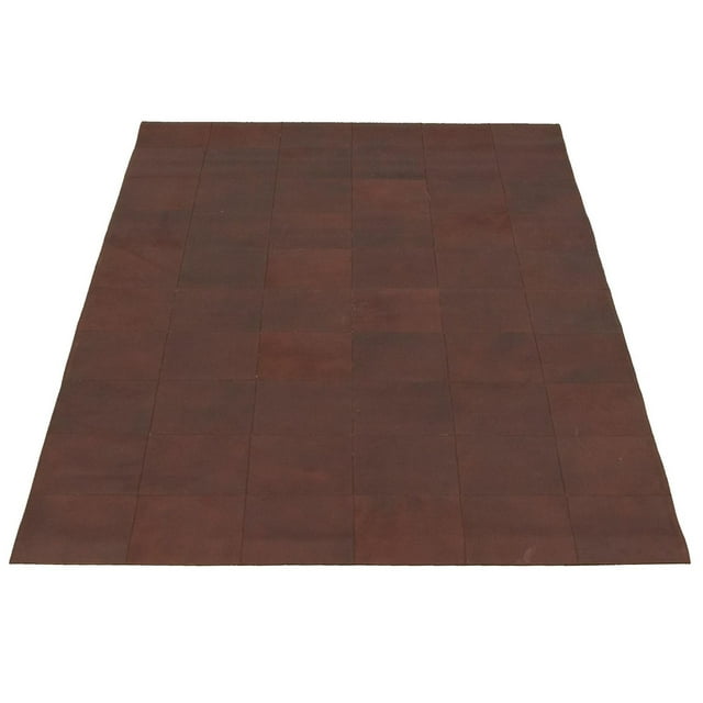 ECARPETGALLERY 5'0" x 7'11" Contemporary Cowhide Patchwork Handmade Area Rug for Living Room, Dining Room and Bedroom in Brown