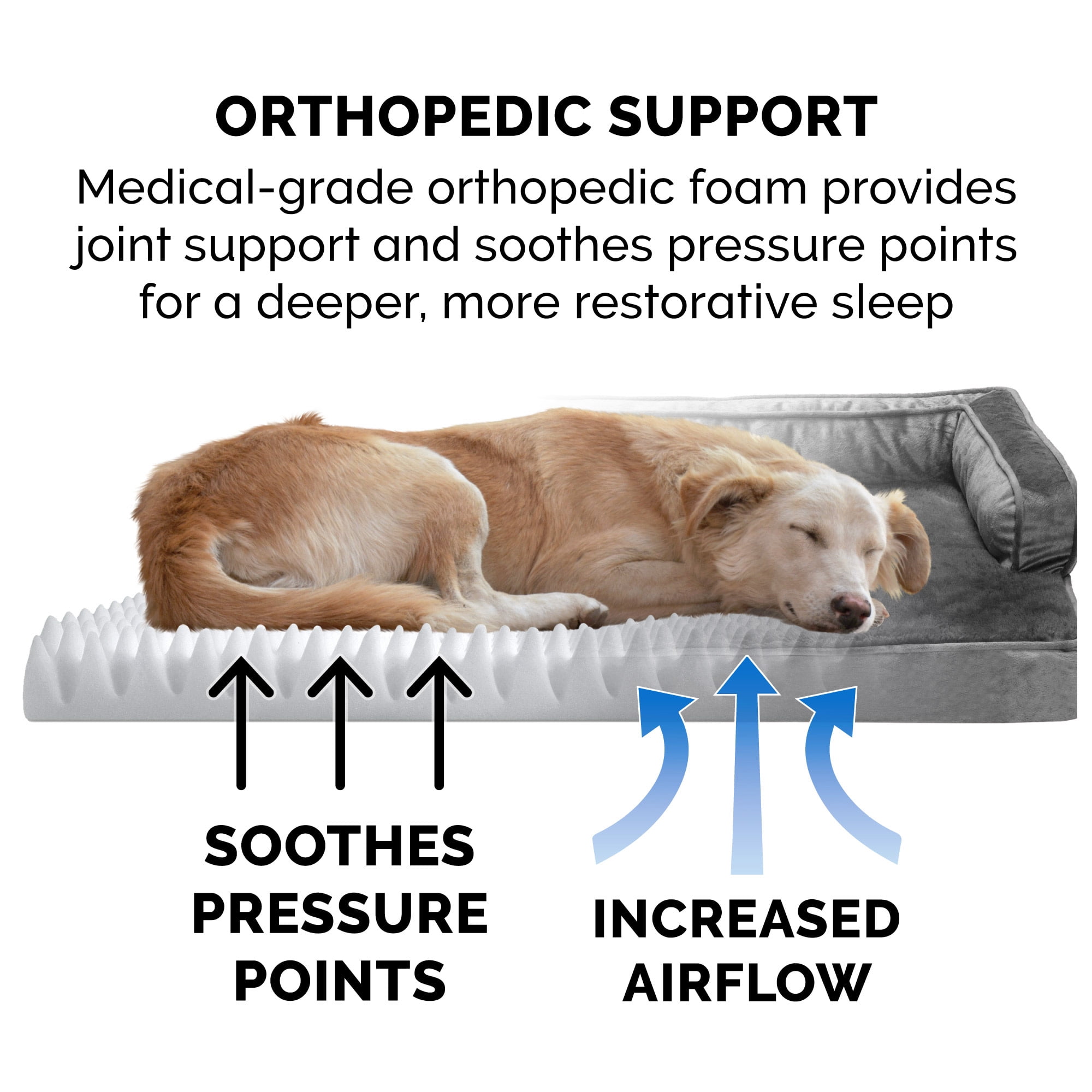 FurHaven Southwest Kilim Orthopedic Sofa Pet Bed, Jumbo/XL, Dark Gray, 1 Count