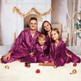 thumbnail image 5 of TAIAOJING Kids Family Matching Silk Satin Pajamas Set Kids Children Satin Suit Solid Sleep Night Suit Lounge Pants Outfits Set Pajama Sets 2-3 Years, 5 of 7