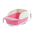 thumbnail image 3 of Large Cat Litter Box 17.72"x11.81"x7.09" Semi-Enclosed Privacy Toilet with High Walls Splash Guard(Pink), 3 of 6