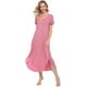 thumbnail image 4 of Camisones para mujer, camisones de manga corta, ropa de dormir suave, vestido de noche liso, 4 of 6