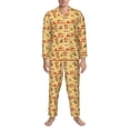 thumbnail image 3 of Salouo Wild West Colorful Print Button-Front Long Sleeve Pajama Set for Men, Soft 2Pjs Men's Long Sleeve Sleepwear-Medium, 3 of 7