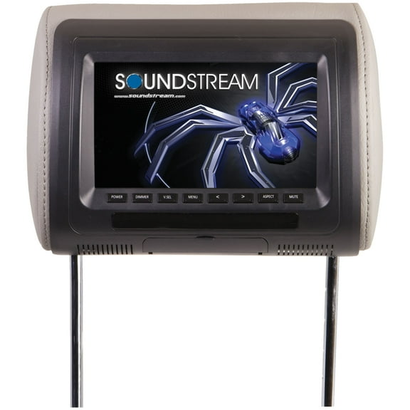 Soundstream VH-70CC Universal Headrest with 7 Inch LCD Screen, 3 Cover Options
