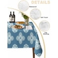 thumbnail image 2 of Blue Floral Table Cloth, Waterproof Tablecloth for Rectangle Tables, Spring Flowers Modern Abstract Art Farmhouse Reusable Washable Fabric Table Cover for Restaurant Kitchen Dining Tables 54"x108", 2 of 9