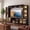 Black, variant on Sonegra Farmhouse TV Stand, Entertainment Center with Storage, 98" Wall Unit Media Console with Bookshelf, Cabinet & Power Outlets, Fits TVs Up to 75” for Living Room, White