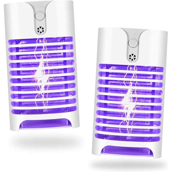 2X 2018 LIGHTSMAX Bug Zapper, Upgraded Mosquitoes Killer, Indoor Mosquito Zapper Bug Light, Plug-in Electronic Insect Gnat Flying bugs Killer Trap, for Bedroom Home Porch